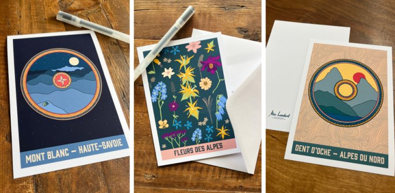 Présentation de 3 illustrations inspirées de la vie en montagne en Haute-Savoie